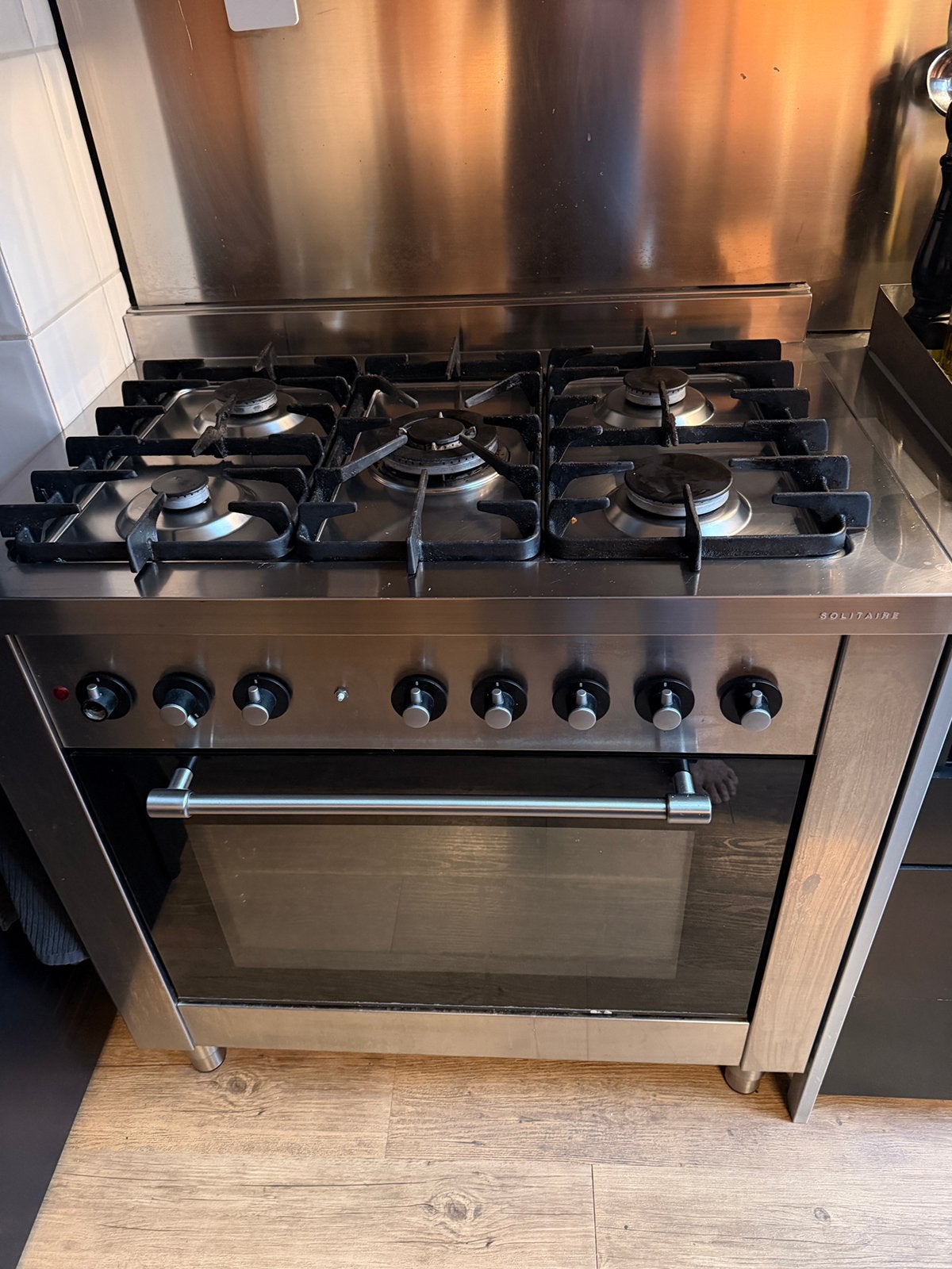 Rvs gasgornuis 5 pts Solitaire, Ophalen, Gebruikt, 60 cm of meer, Gas
