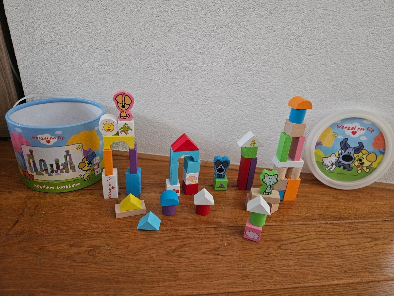 Woezel en Pip Houten Blokken Set, Ophalen of Verzenden, Gebruikt, Overige merken