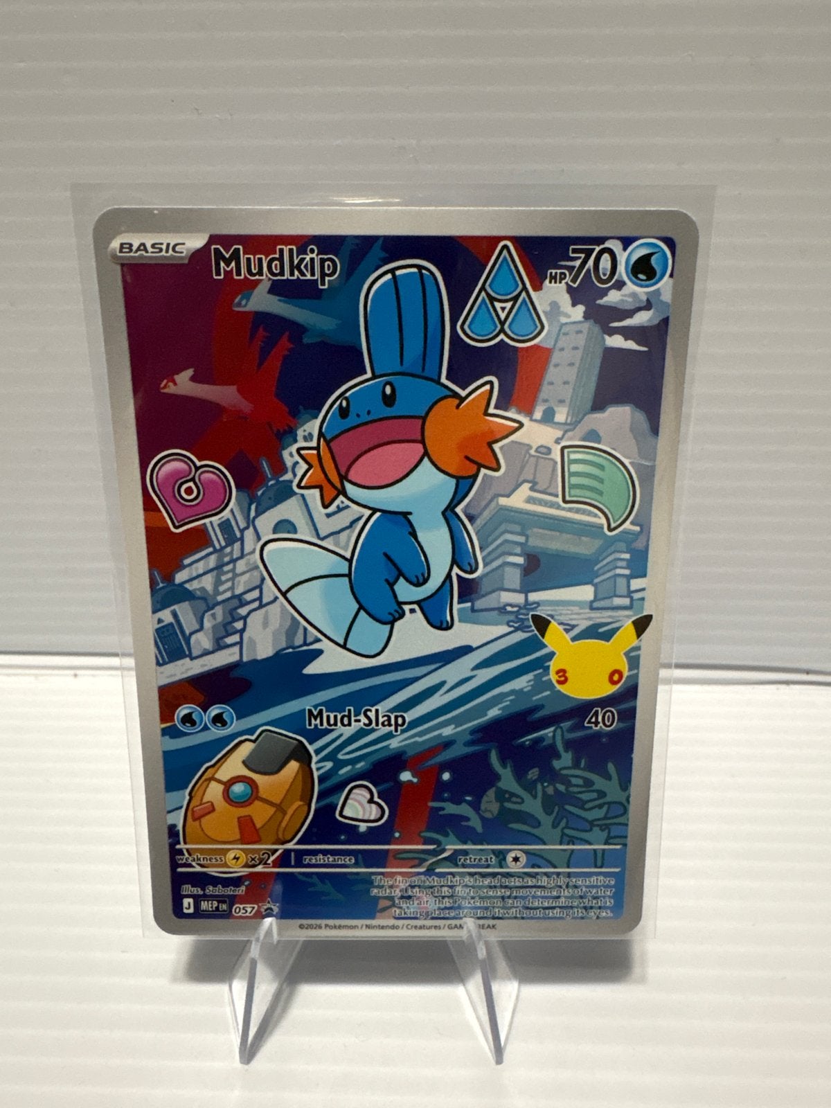 Mudkip 057 First Partner Promokaart - NM Conditie, Ophalen of Verzenden, Zo goed als nieuw, Losse kaart