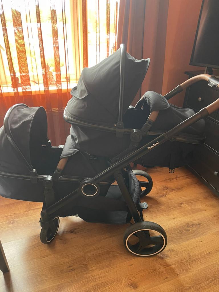 Bannini duo kinderwagen  / tweeling kinderwagen, Kinderen en Baby's, Buggy's, Ophalen, Zo goed als nieuw, Overige merken, Verstelbare rugleuning