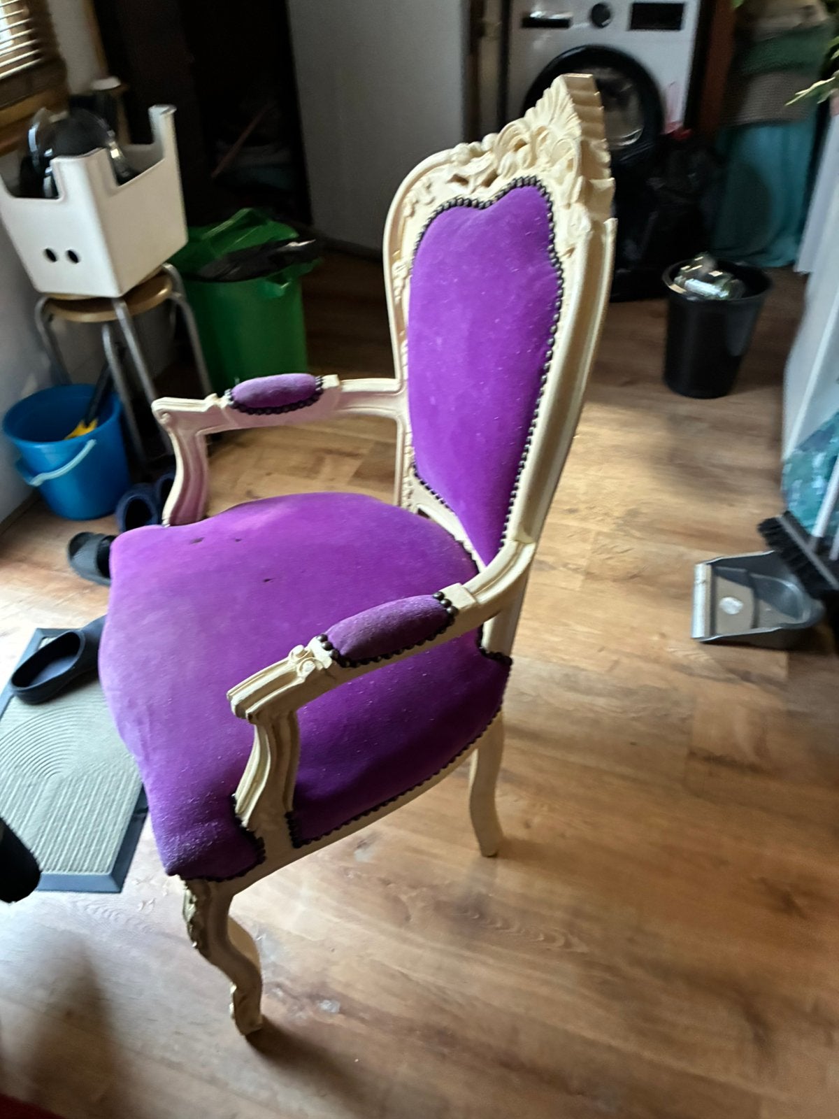 Barok stoel paars kleur houten barok stoel, Antiek en Kunst, Antiek | Meubels | Stoelen en Banken, Ophalen of Verzenden