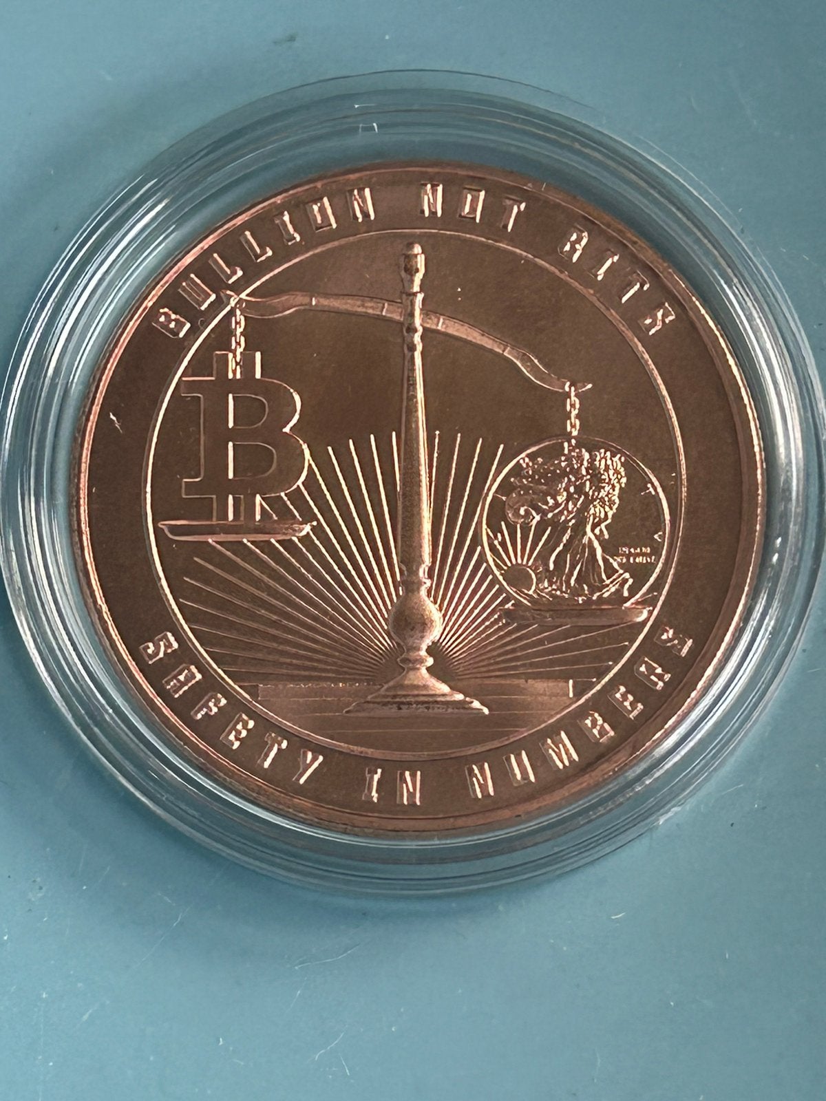 1 OZ  koper. Bullion not bits bitcoin, Verzenden, Koper