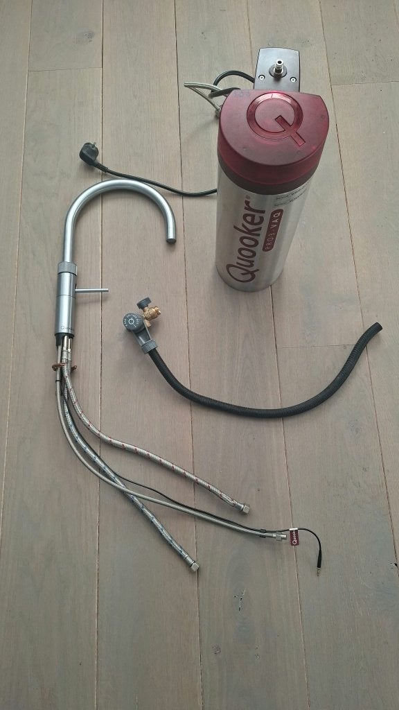 Quooker set PRO3-VAQ E reservoir met Fusion RVS kraan, Ophalen, Zilver, Metaal, Overige merken