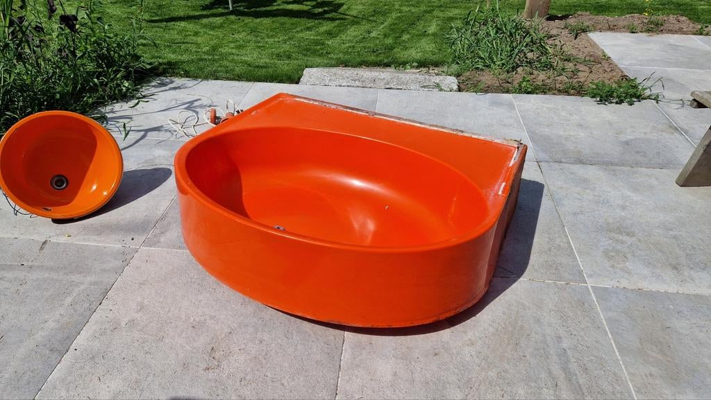 douche bak vintage orange, Ophalen, Overige typen, 50 tot 100 cm, Minder dan 100 cm