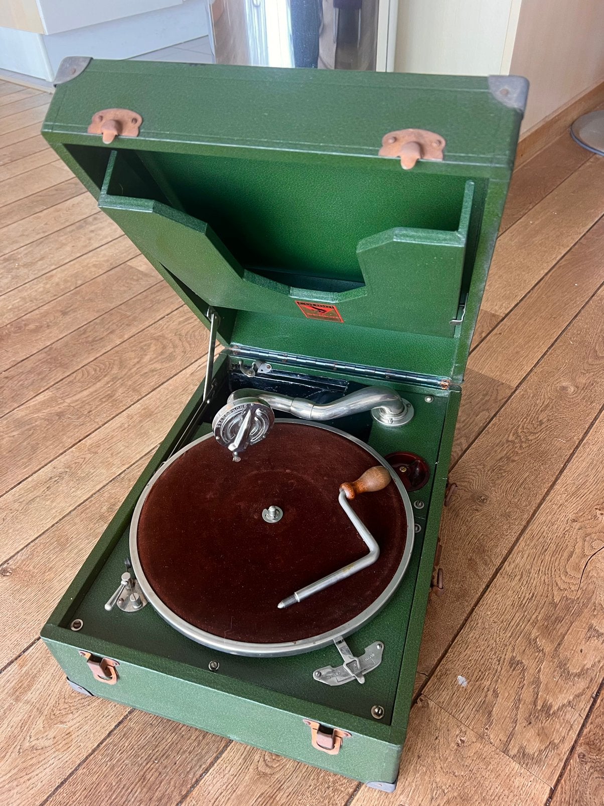 Colibri grammofoon 1928 GROEN, Antiek en Kunst, Antiek | Tv's en Audio, Ophalen of Verzenden