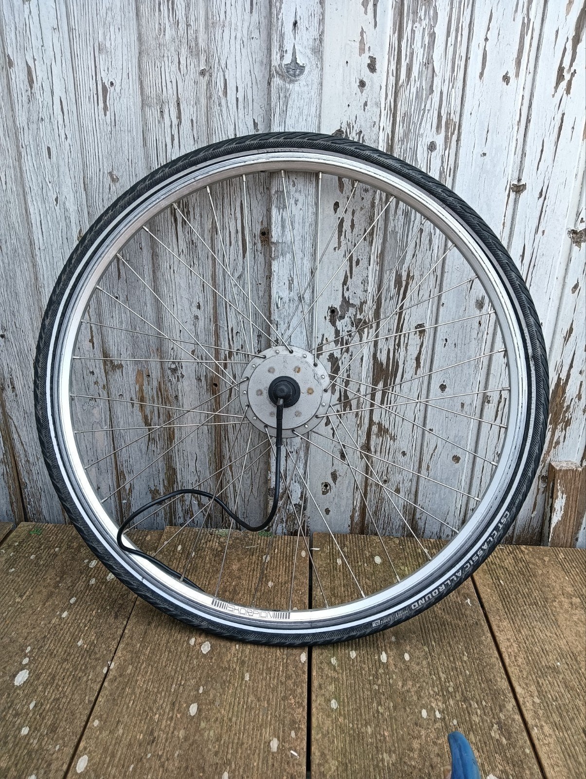 28 inch voorwiel met motor voor elektrische fiets, Fietsen en Brommers, Wiel, Gebruikt, Elektrische fiets, Accell