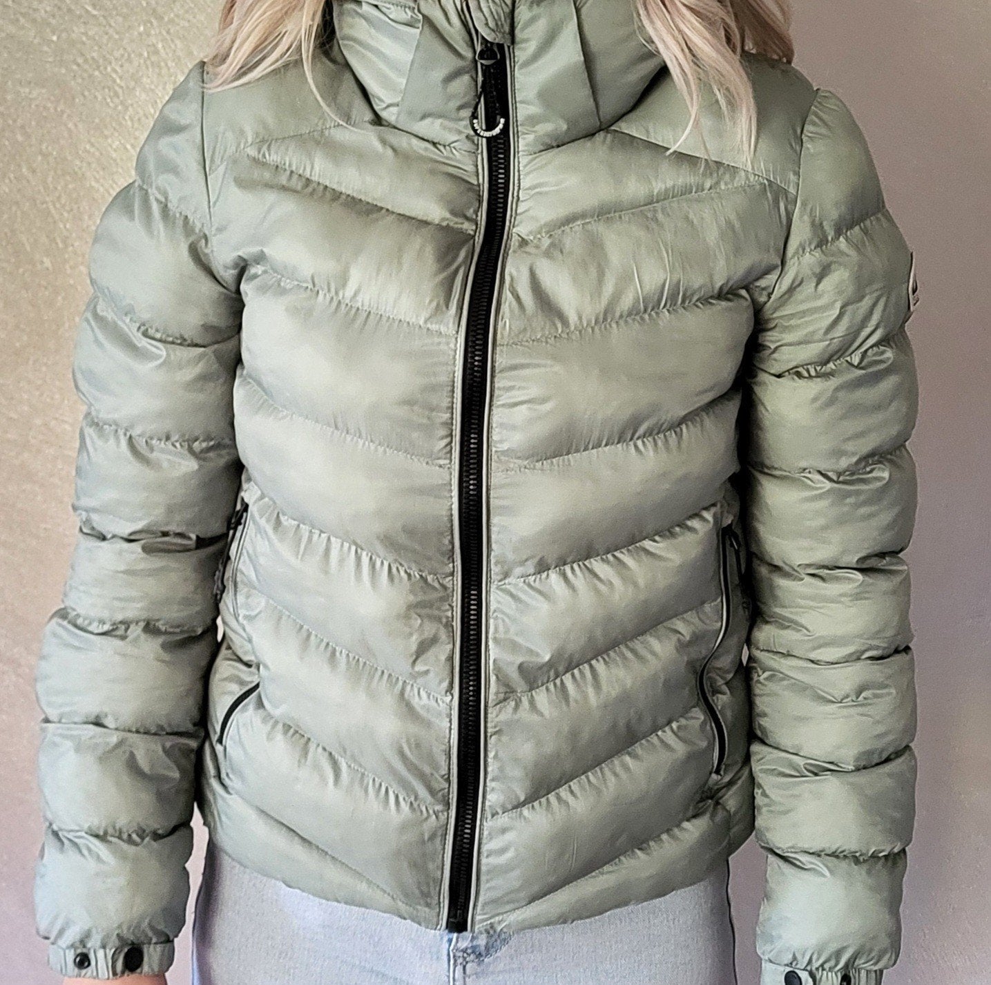 Superdry Fuji Series Donsjas - Mintgroen, Maat 40 (S), Superdry, Ophalen of Verzenden, Zo goed als nieuw, Maat 36 (S)