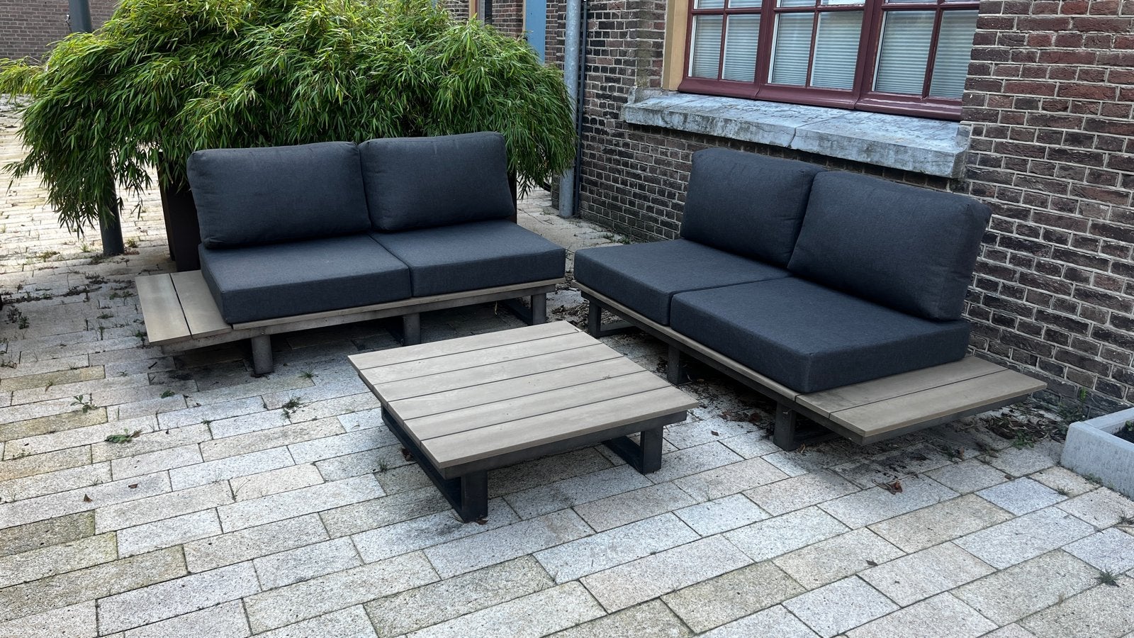 Loungeset Garden Impressions met kussens en salontafel, Ophalen, Gebruikt, Loungeset, Bank