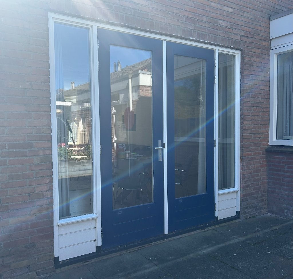 Tuindeuren houten kozijn, Ophalen, Gebruikt, Deurkozijn, 225 cm of meer