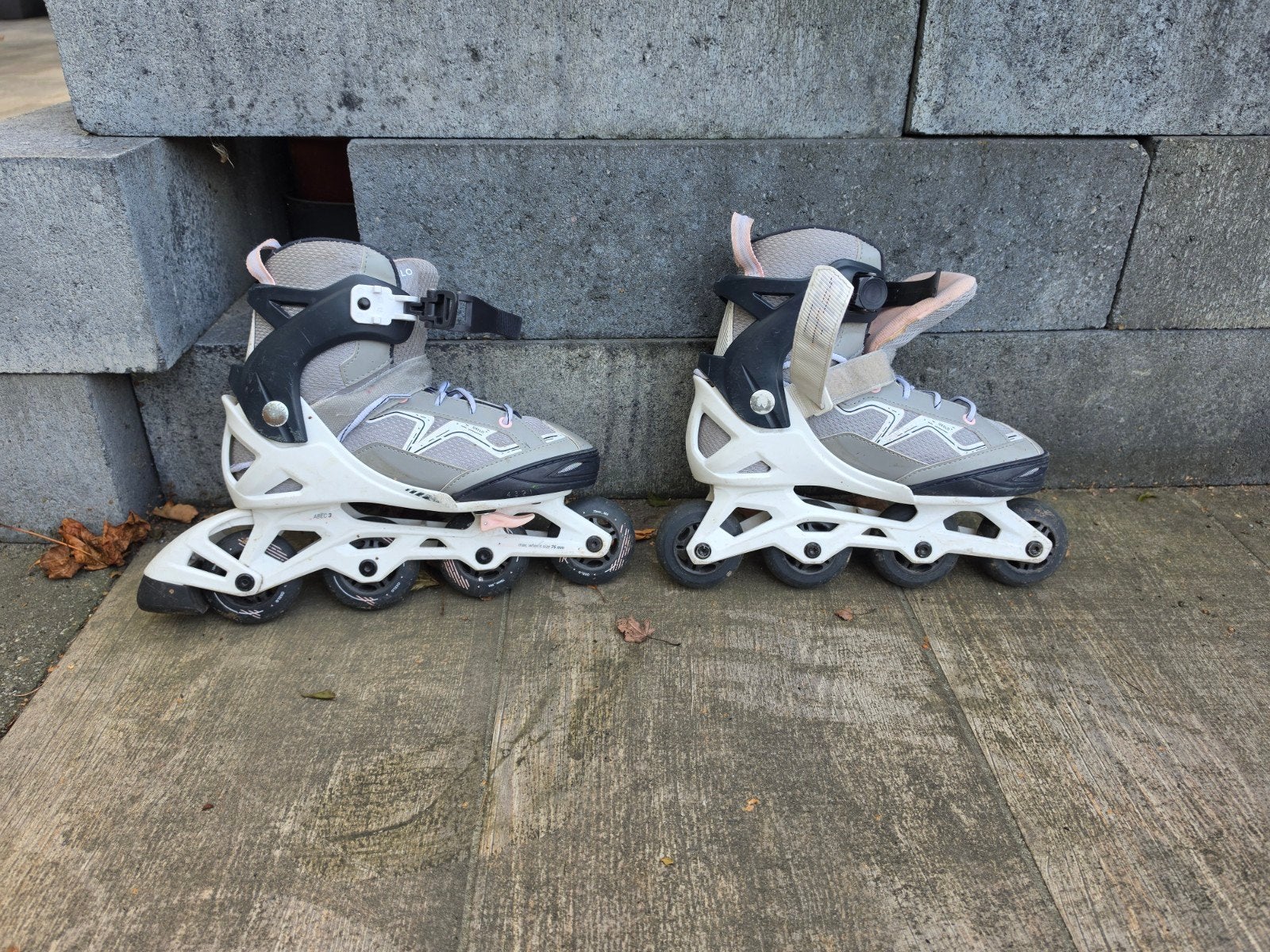 Oxelo Fit 3 Inline Skates - Maat 35/38 - Grijs/Roze, Overige merken, Kinderen, Ophalen of Verzenden, Inline skates 4 wielen