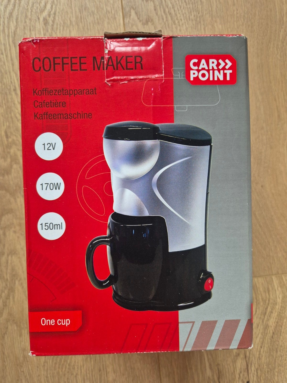 Carpoint 12V Koffiezetapparaat - Ideaal voor onderweg, Witgoed en Apparatuur, Gemalen koffie, Ophalen of Verzenden, 1 kopje, Koffiemachine