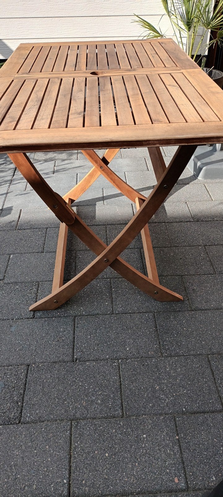 Luxe inklapbare hardhouten tafel - 120x70cm, Ophalen, Zo goed als nieuw, Rechthoekig, Hout