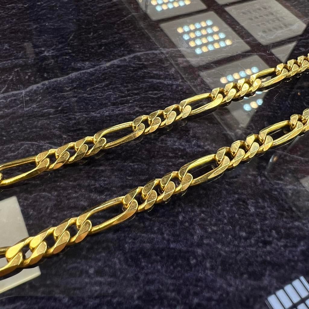 18k gouden ketting massief figaro schakel, Ophalen of Verzenden, Nieuw, Goud