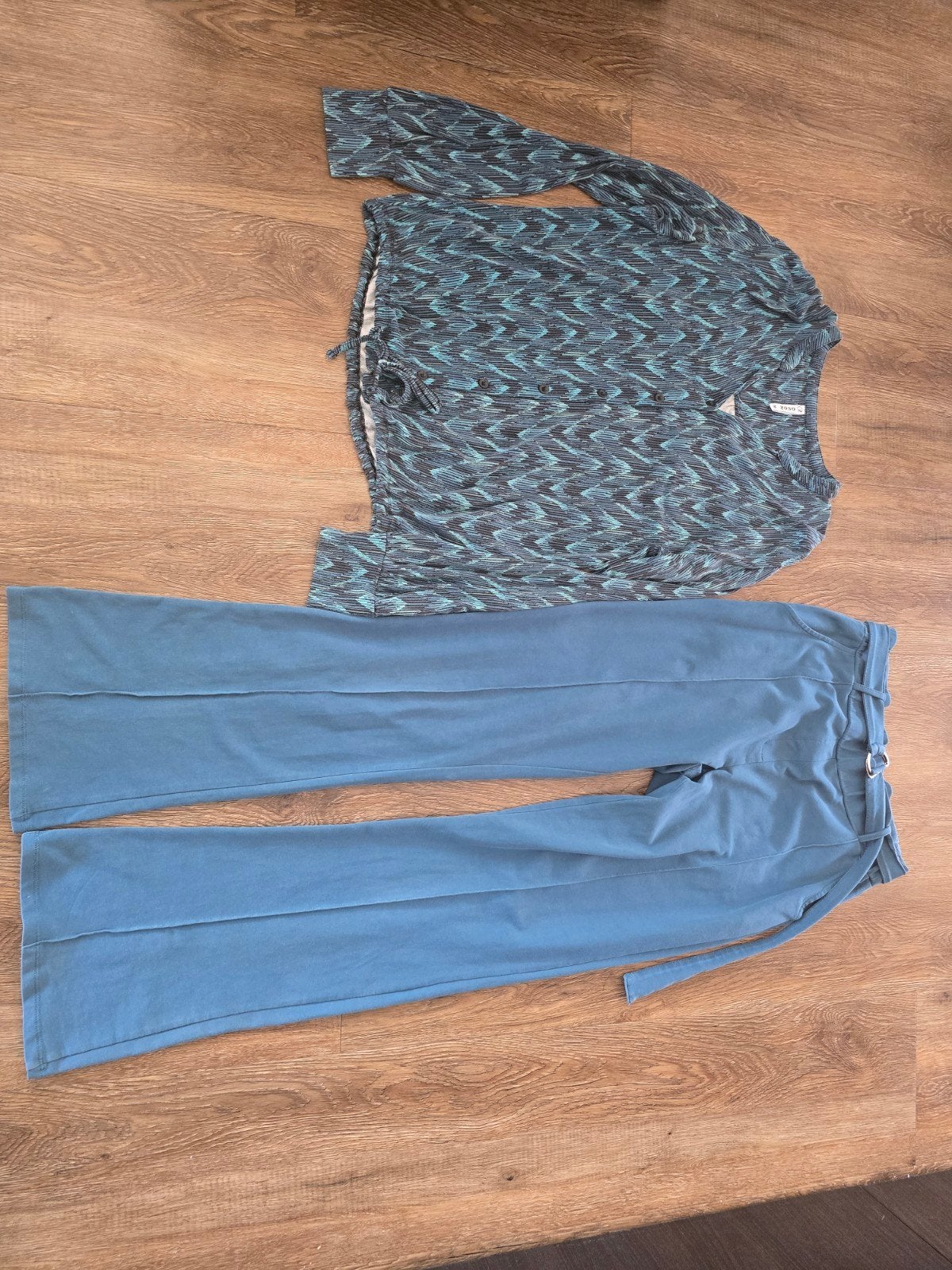 Zoso set: Broek (S) & Blouse (M) - Nette gedragen staat, Maat 38/40 (M), Blauw, Ophalen of Verzenden, Lang