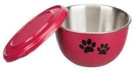 RVS Voerbak met deksel NIEUW, Www.Karinasdierenwebshop.nl, Www.Karinasdierenwebshop.nl, Nieuw, Ophalen of Verzenden