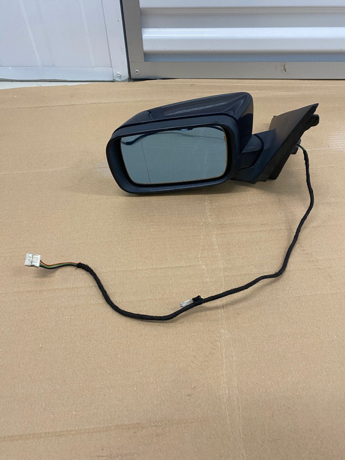 Compleet OEM LV spiegel e46 touring orient blauw metalic, Auto-onderdelen, Spiegels, Ophalen, Gebruikt, BMW