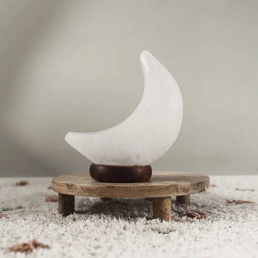 Zoutsteen maanlamp wit - Nieuw in plastic voor babykamer, Huis en Inrichting, Ophalen, Nieuw, Steen/keramiek, Wit