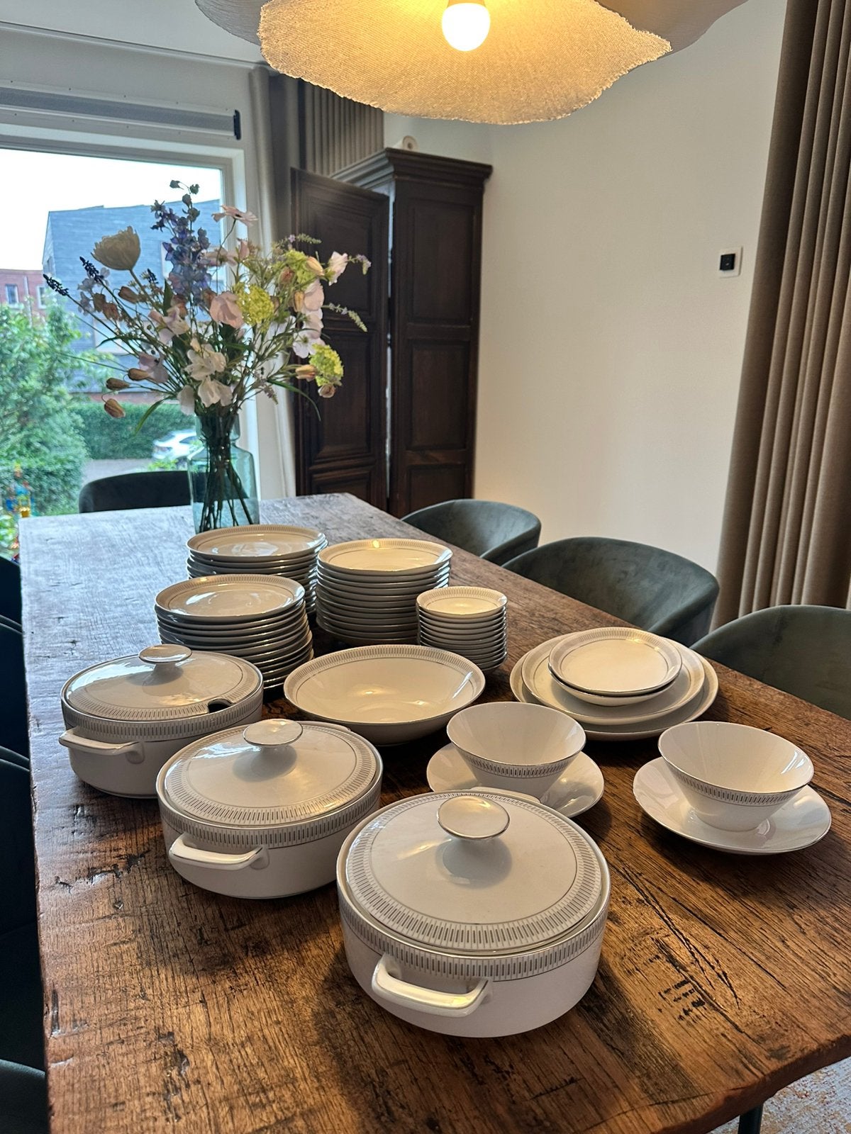 Antiek Eschenbach servies | 12-persoons compleet porselein, Antiek en Kunst, Ophalen
