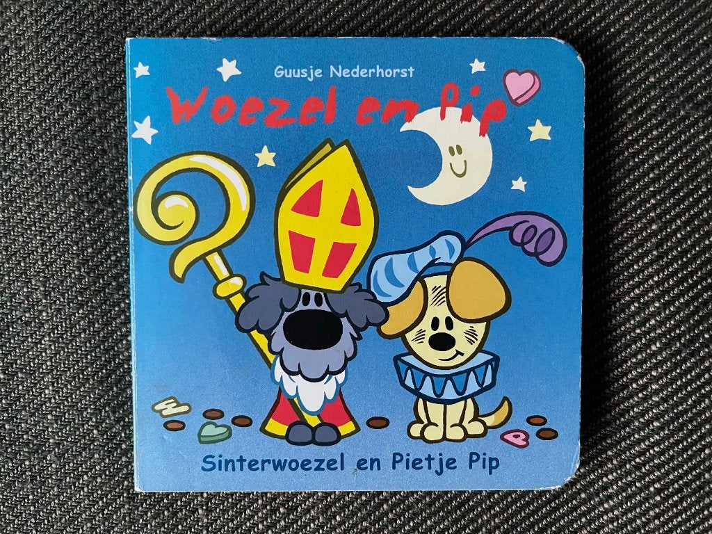 Guusje Nederhorst - Sinterwoezel en Pietje Pip. (Karton)13cm, Ophalen of Verzenden, Zo goed als nieuw, Guusje Nederhorst, 2 tot 3 jaar