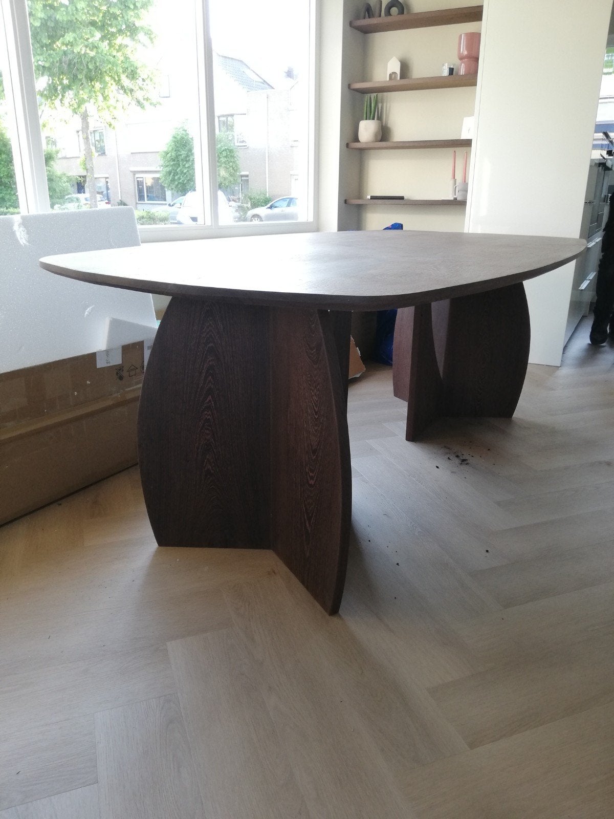 houten tafel wenge massief hand gemaakt, Ophalen, Rechthoekig, 200 cm of meer, 50 tot 100 cm