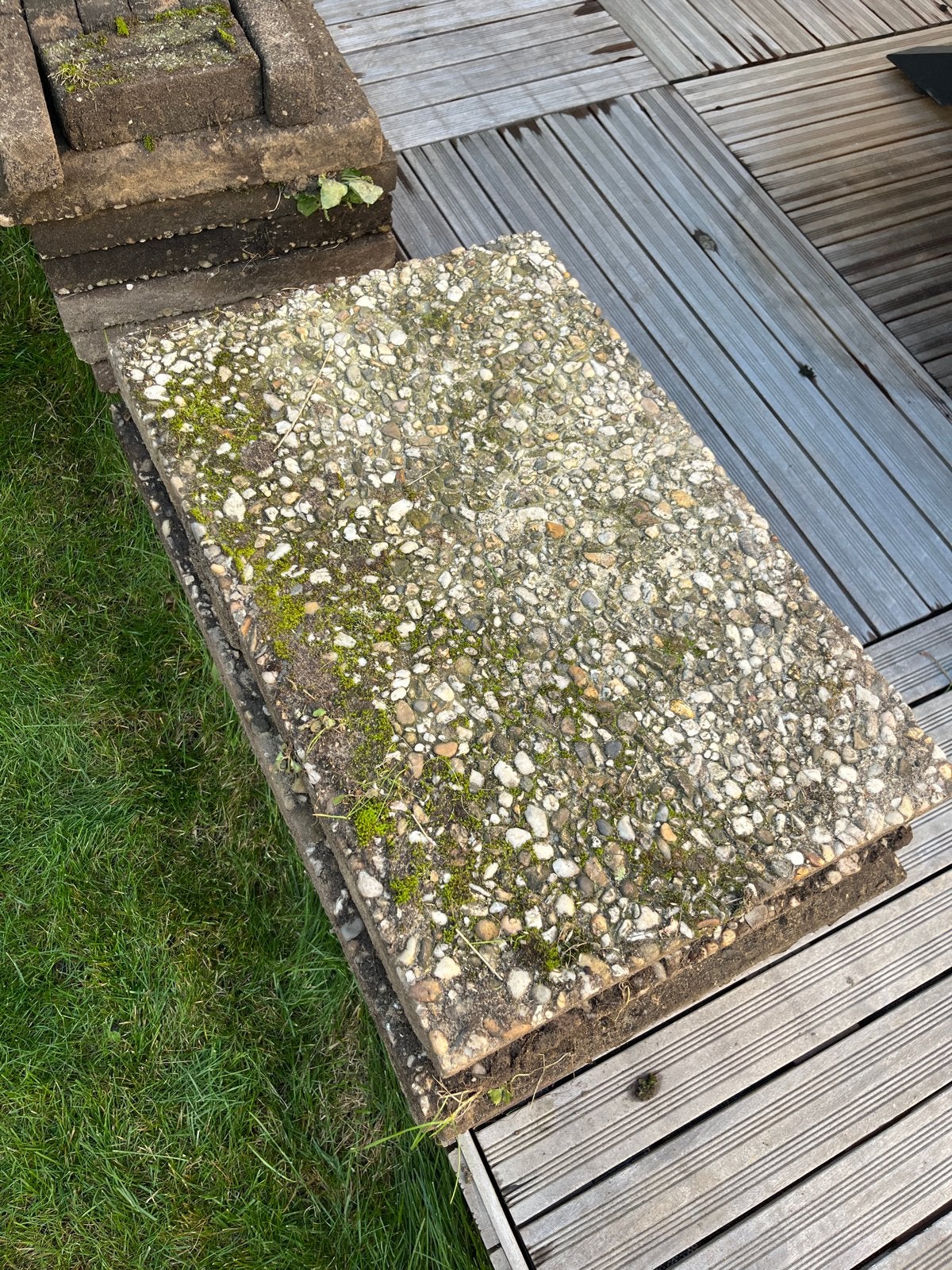 Gebruikte grindtegels van beton, Tuin en Terras, Ophalen, Gebruikt, 5 tot 10 m², Beton