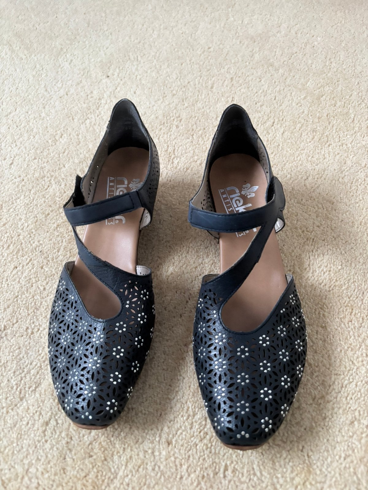 Rieker damesschoenen blauw mt 40 zgan, Blauw, Zo goed als nieuw, Sandalen of Muiltjes, Ophalen of Verzenden