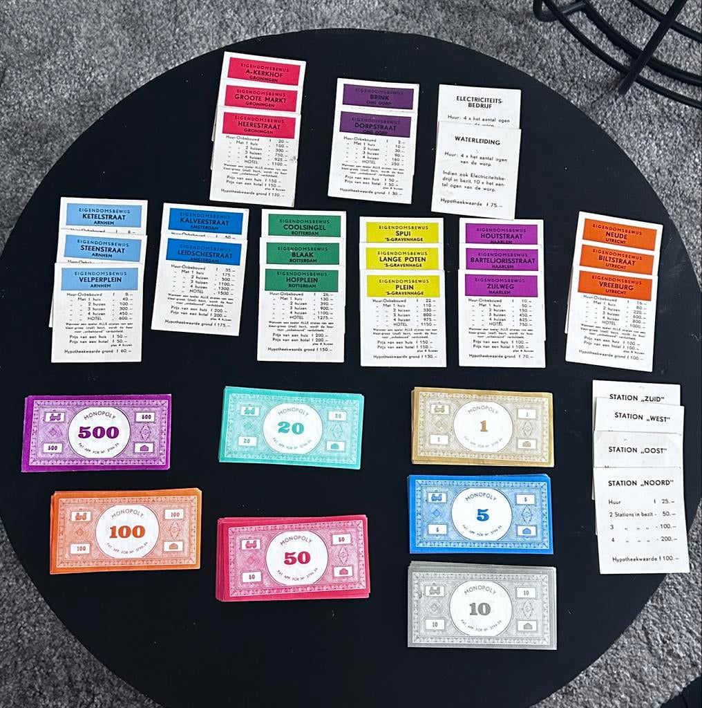 Monopoly Kaartjes & Geld Jaren '50-'60, Hobby en Vrije tijd, Gezelschapsspellen | Bordspellen, Ophalen of Verzenden, Gebruikt