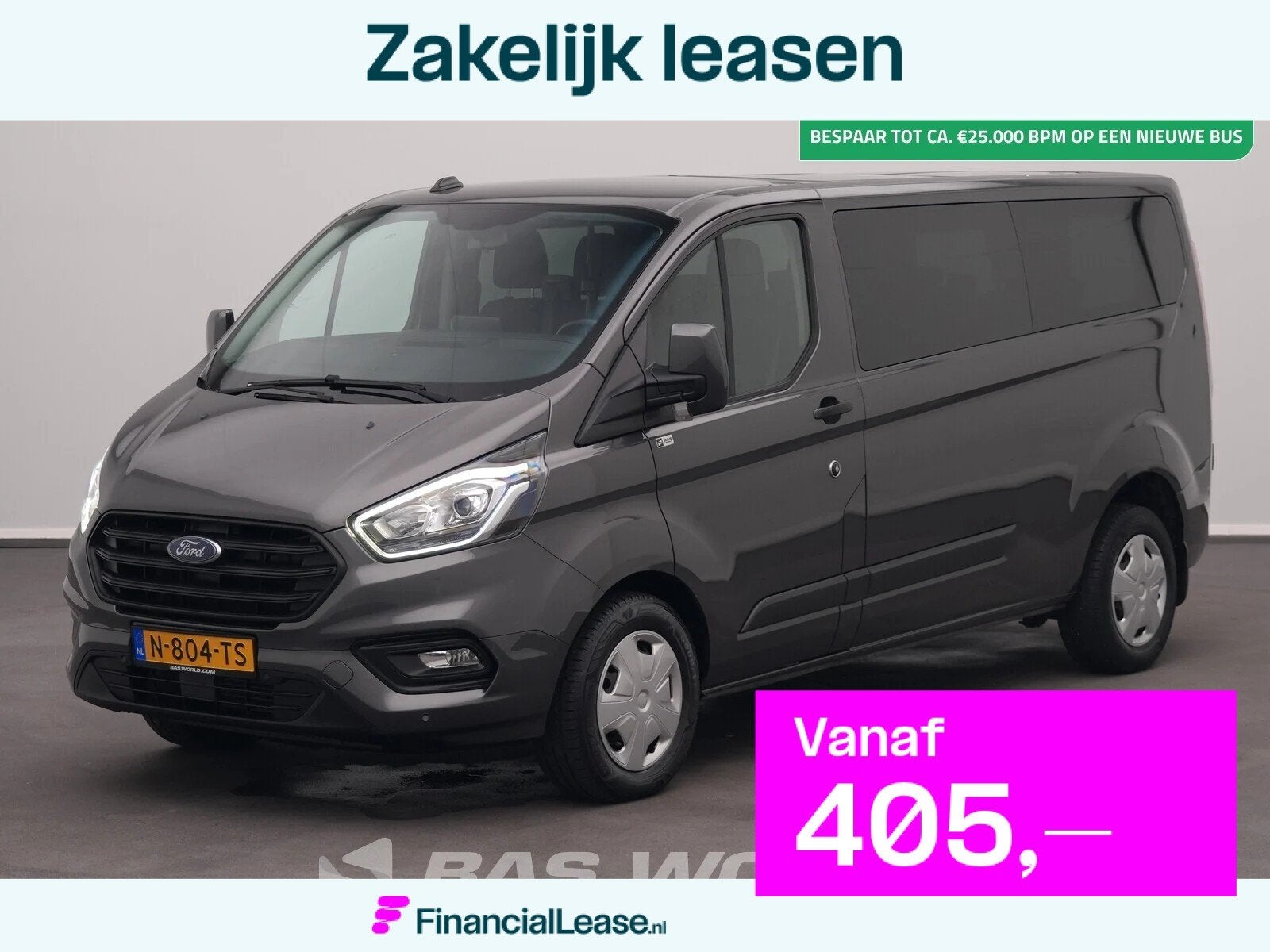 Ford Transit Custom 130PK Ex.BPM/BTW! Automaat Personenbus 9, Euro 6, 4 cilinders, 2135 kg, Bedrijf