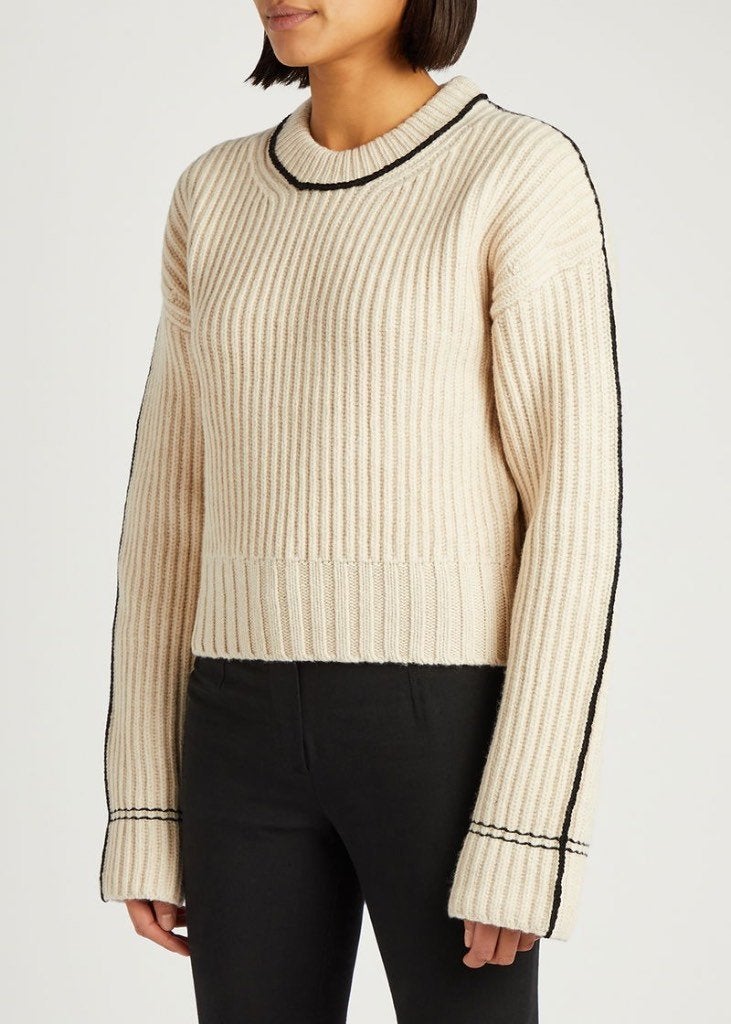 Acne Studios creme witte gebreide Korella trui. Maat M, Maat 38/40 (M), Acne Studios, Wit, Ophalen of Verzenden