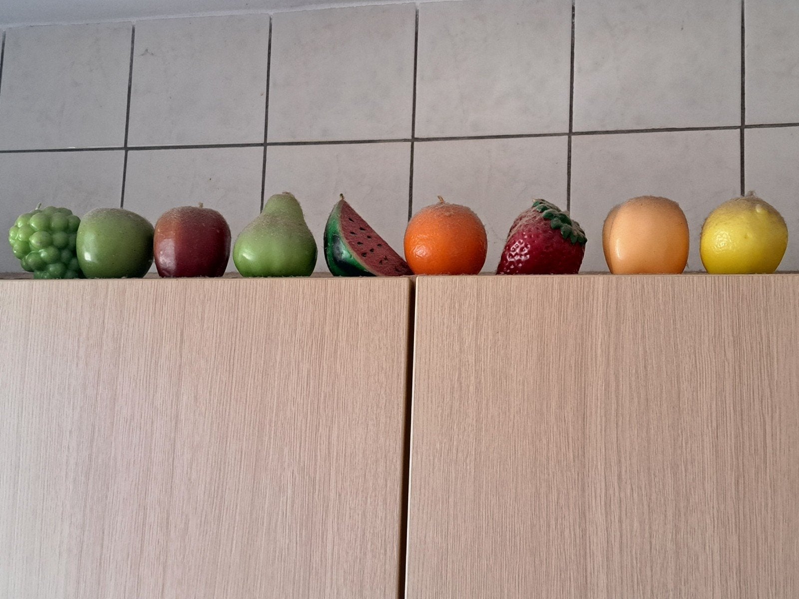 10 Nieuwe fruitkaarsen, Ophalen of Verzenden, Nieuw, Overige materialen, Minder dan 25 cm