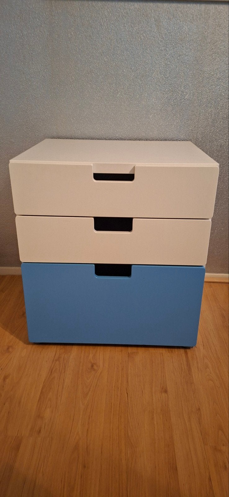 Ladekastje met 3 laden - wit en blauw, Huis en Inrichting, Kasten | Ladekasten, Ophalen, Overige materialen, Gebruikt, Modern, functioneel
