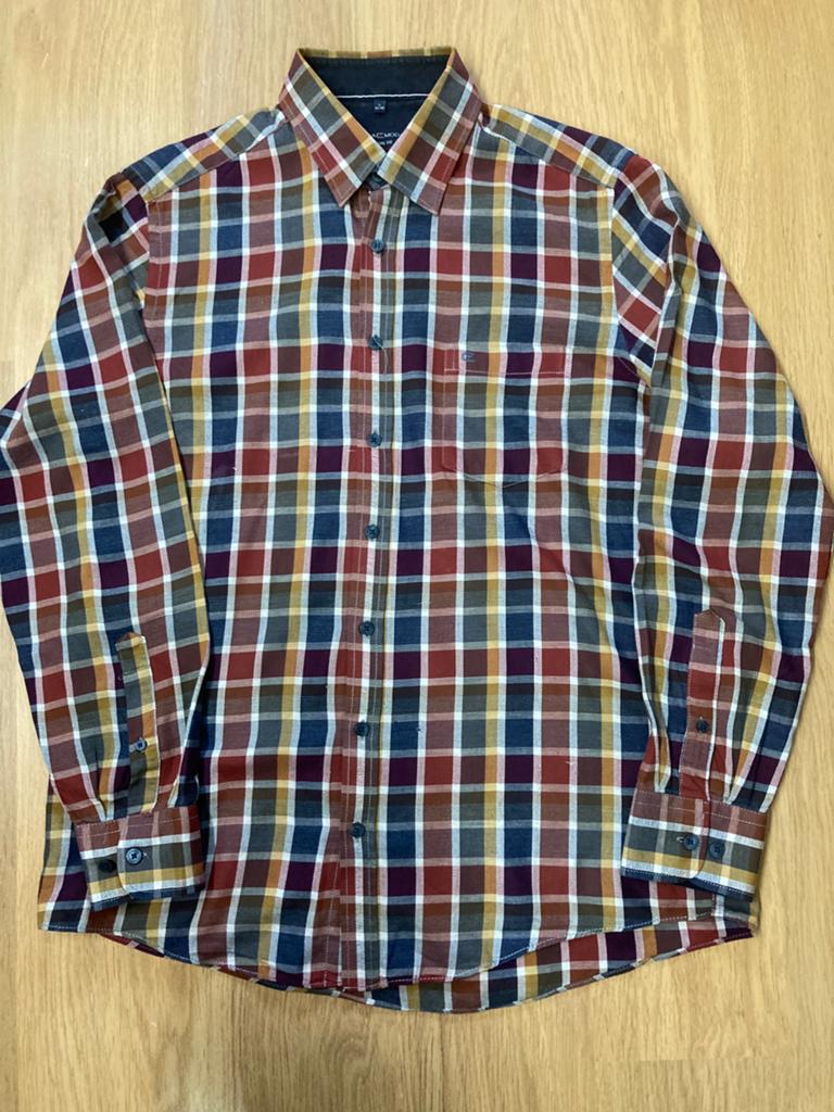 Casa Mode Overhemd - L - Geblokt - Casual Fit, Kleding | Heren, Overhemden, Blauw, Ophalen of Verzenden, Zo goed als nieuw, Halswijdte 41/42 (L)
