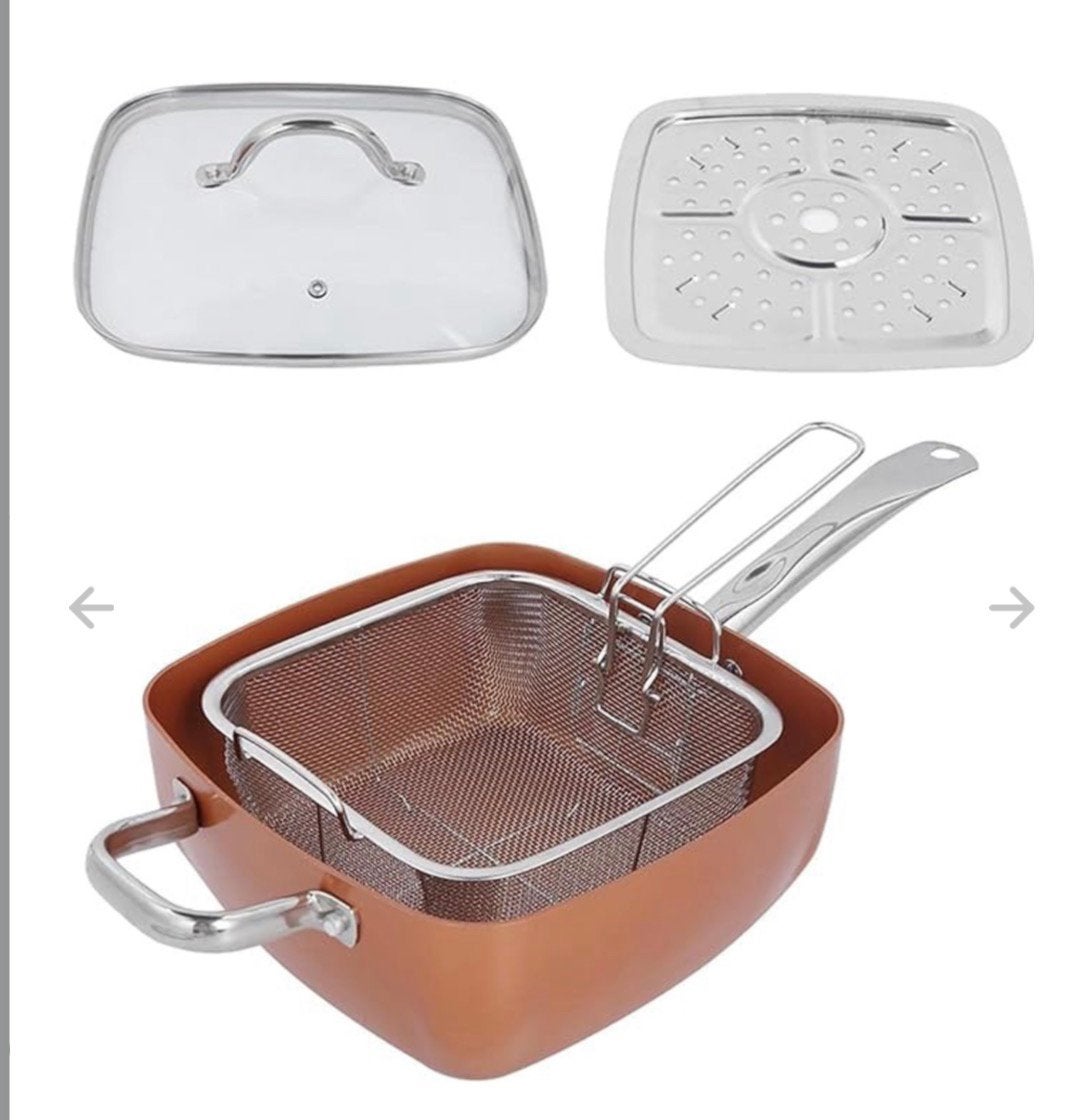 Cheffinger frituurpan met mand & deksel 24 cm - nieuw, 4 liter of meer, Ophalen of Verzenden, Nieuw