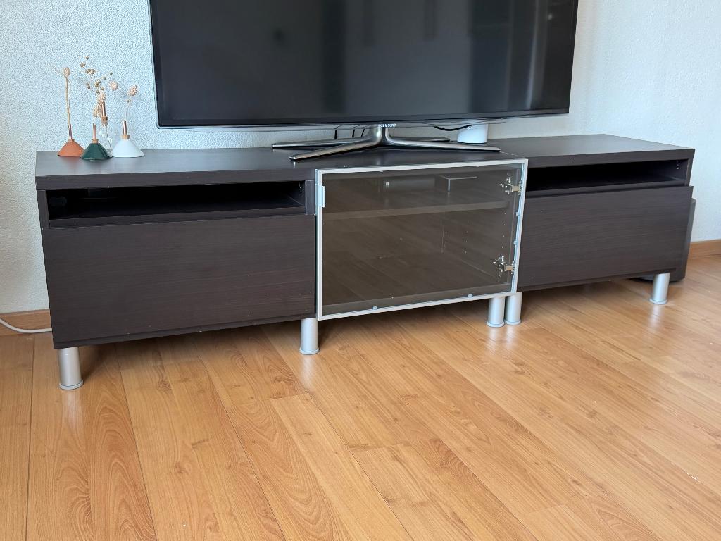 Ikea Besta TV meubel set, Ophalen, Glas, 150 tot 200 cm, Zo goed als nieuw