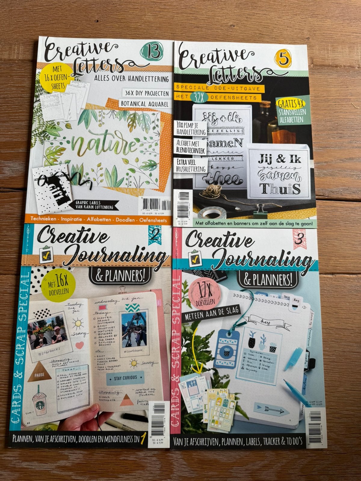 4x Tijdschriften creative journaling & creative letters, Ophalen of Verzenden, Zo goed als nieuw, Scrapbooking en Knutselen