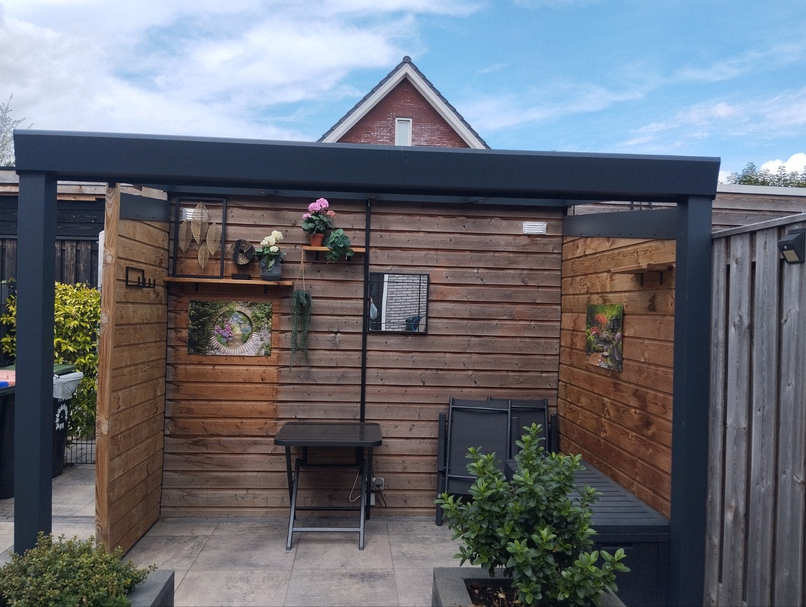 Glazen Overkapping met Verlichting en Afstandsbediening, Tuin en Terras, Ophalen, Gebruikt, Veranda