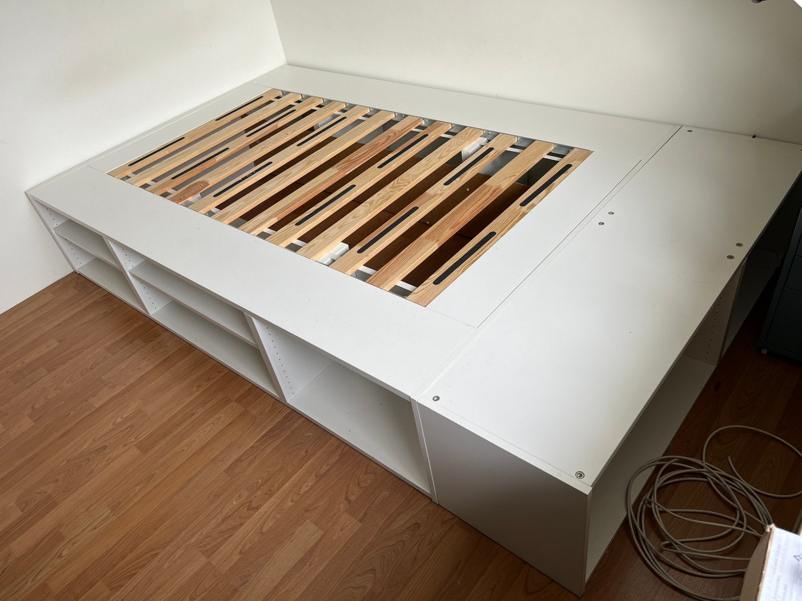Ikea bed 140x200, Ophalen, Wit, Tweepersoons, 140 cm