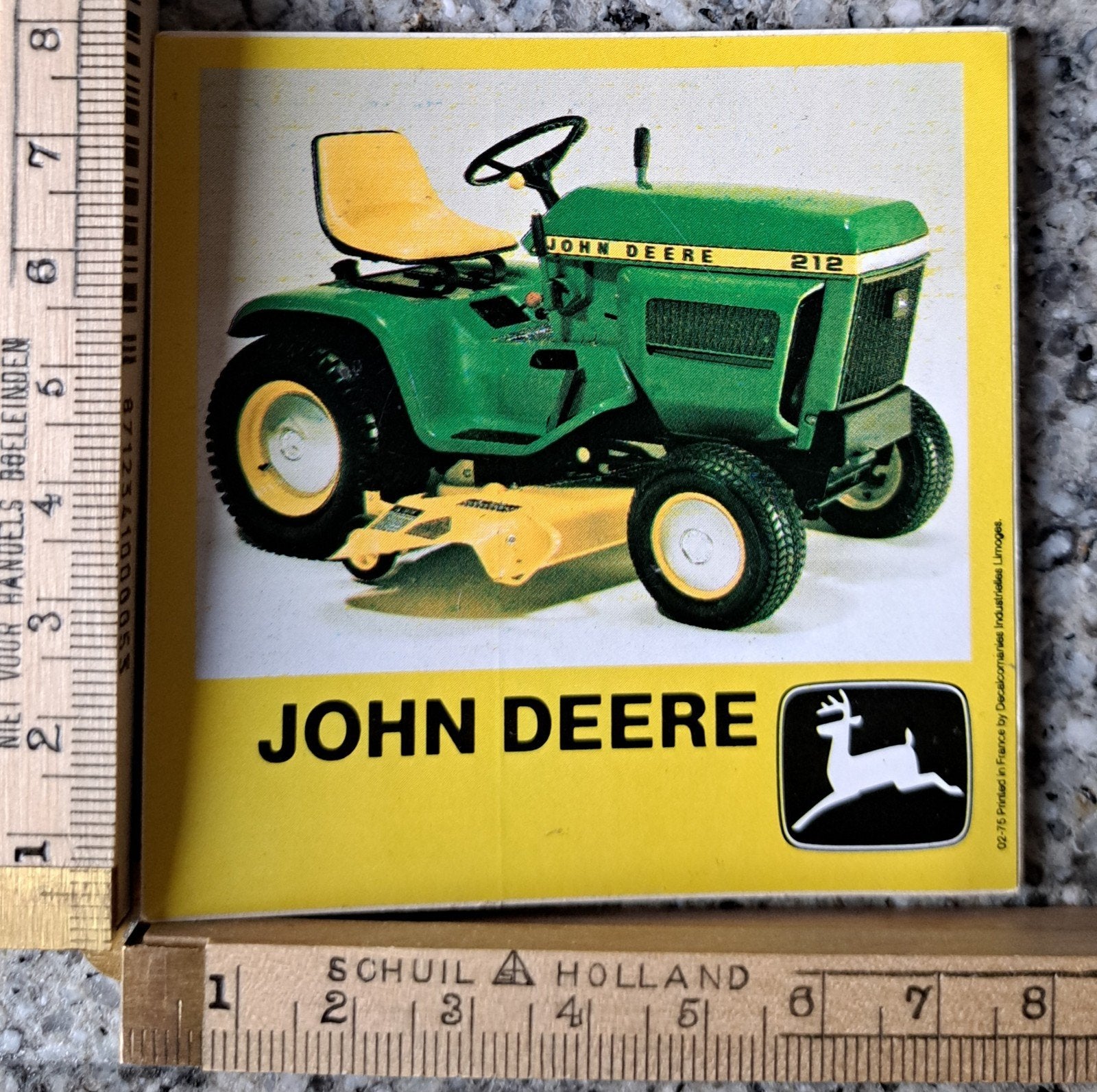 vintage sticker John Deere tractor trekker zitmaaier logo, Ophalen of Verzenden, Zo goed als nieuw, Merk