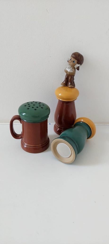 Vintage XXL Denby Stoneware peper zout peper strooiers, Eu, Eu, Keramiek, Overige typen