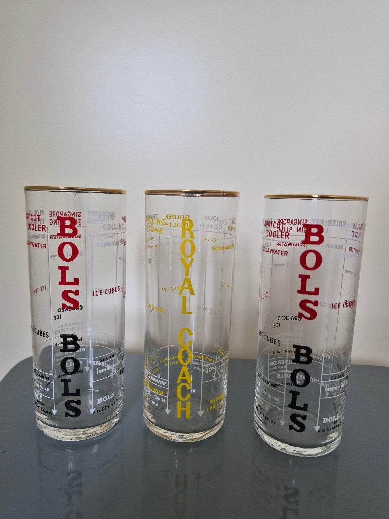 3 Bols cocktail glazen, Ophalen, Zo goed als nieuw, Overige typen