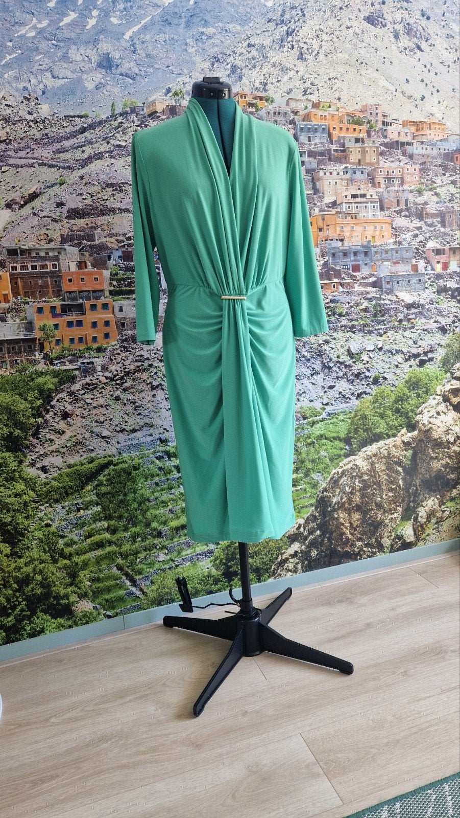Joseph Ribkoff Elegante Groene Jurk Maat 42/44 (L), Maat 42/44 (L), Joseph Ribkoff, Ophalen of Verzenden, Zo goed als nieuw