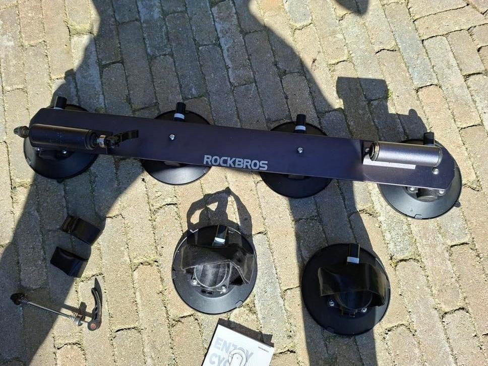 Dakfietsendrager voor 2 racefietsen/MTB's met zuignap, Auto diversen, Ophalen of Verzenden, 2 fietsen, Zo goed als nieuw, Dakdrager