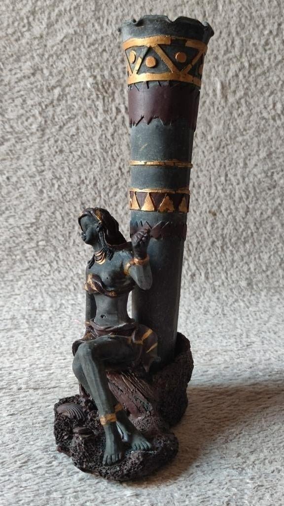 Afrikaans beeldje, handbeschilderd, hoogte 19cm, Antiek en Kunst, Kunst | Beelden en Houtsnijwerken, Ophalen of Verzenden