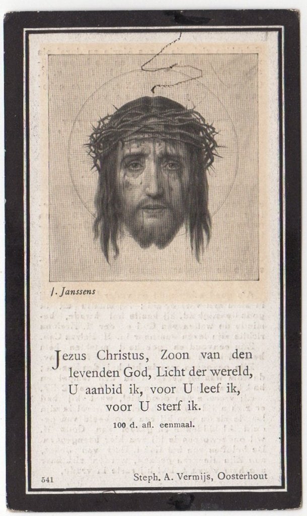 Adrianus Jansen 1852 Gilze + 1925 Oosterhout, 72 jaar oud, Verzenden