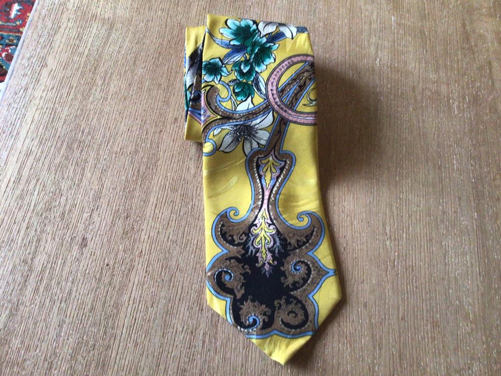 Vintage Wacon Haute Couture stropdas, geel., Ophalen of Verzenden, Zo goed als nieuw, Geel