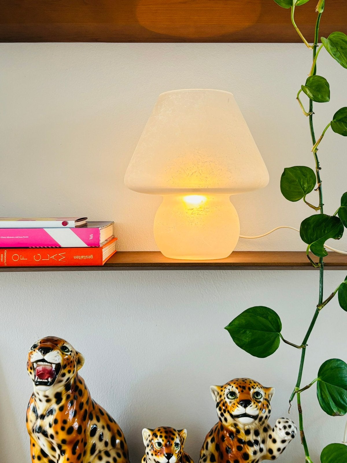 Mushroom lamp Murano, Huis en Inrichting, Vintage, Paddenstoellamp, 30 cm, Met schakelaar