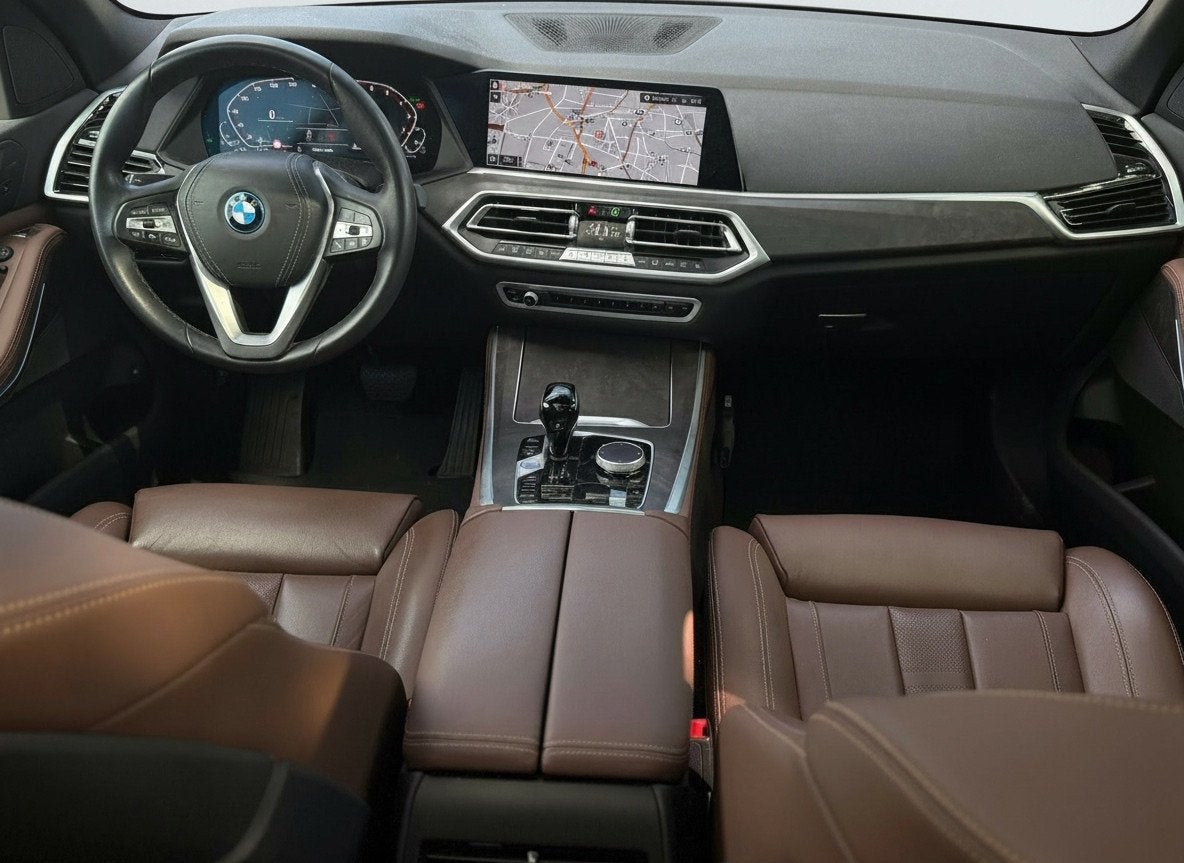 BMW X5 XDrive45e High Executive, luchtvering luxe lederen in, Auto's, Gebruikt, Zwart, Vierwielaandrijving, Hybride Elektrisch/Benzine