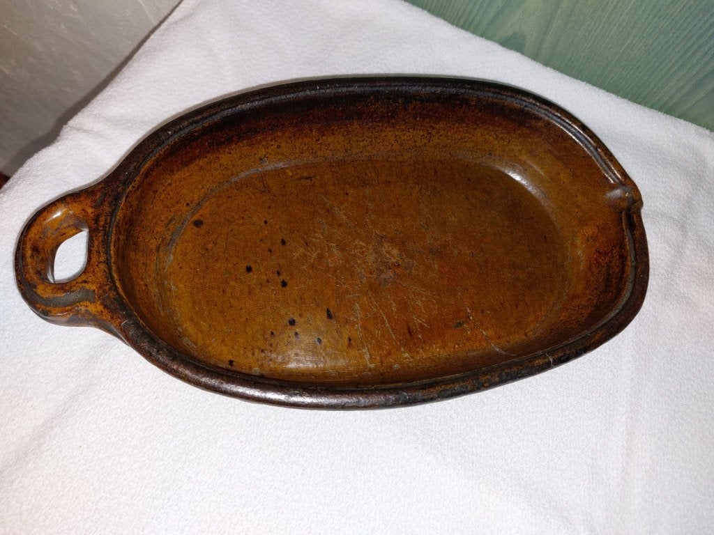 oude bruine aardewerken braadslede, jaren 1800-1900, Antiek en Kunst, Ophalen of Verzenden
