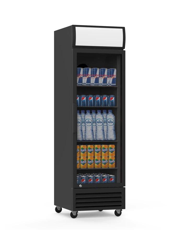 Professionele horeca koelkast 360 liter glazen deur zwart, Zakelijke goederen, Horeca | Keukenapparatuur, Ophalen, Gebruikt, Koelen en Vriezen