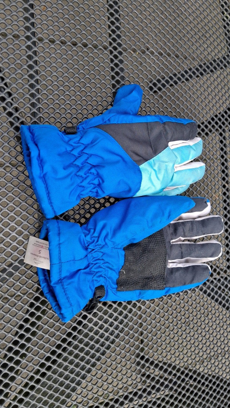 Kinderhandschoenen maat 5 - Blauw en Groen, Gebruikt, Jongen of Meisje, Ophalen of Verzenden, 104 of kleiner